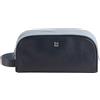 DUDU Beauty Case da Viaggio Uomo Donna in Pelle Morbida Resistente, Borsa da Toilette a Doppia Lampo, Interno Idrorepellente, Borsa a Mano con Maniglia Navy