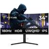 Ultra YEYIAN Monitor Gamer Curvo Elysium34 Panel IPS 34 Ultra Wide 3440 X 1440 Quad HD