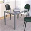 DEGHI Tavolo da pranzo 120x70 cm piano in vetro temperato e gambe in metallo grigie - Grido