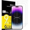 NEW'C Pellicola Vetro per iPhone 14 Pro Max, in Vetro Temperato | 3 Pezzi, HD Trasparente, 6,7 Pollici, Durezza 9H, Antigraffio, Senza Bolle, Oleofobico, Sensibile al Tocco