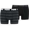 Puma Everyday Striped Boxers 2p Biancheria Intima Uomo (Pacco da 2)