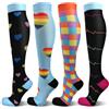 AYBUY 4 Paia Calze a Compressione Progressiva Unisex | Calze a Compressione Graduata per Uomo e Donna, Calzettoni Contenitivi Lunghi e Antiscivolo per Sport, Running, Corsa