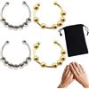 EULAPGOE Anelli Donna Regolabili Acciaio Inox Impermeabili Set 4 Pezzi con Sacchetto Velluto 7x9cm Colori Oro Argento per Look Eleganti quotidiani e Regalo