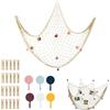 KUBDPQOR Rete da Pesca Decorativa - Perfetta Appendi Foto da Parete per la Decorazione del Tuo Spazio, Rete Pesca Decorativa con Muscheln Deko e Fischernetz Deko