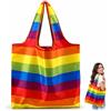 DONFORTLY Borsa Arcobaleno Multicolore, Grande capacità, Impermeabile e Resistente, 2 Pezzi, Pratica e Leggera, Ideale per Shopping, Parate e Uso Quotidiano