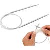 LEIIERUY Ferri Circolari 2,0mm - Ago Circolare 80cm in Acciaio Inox con Cavo Flessibile, Ferri da Maglia per Lana Fine e Grossa, Maglia di Calze, Maglioni, Guanti e Sciarpe