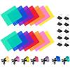 EULAPGOE 14 Pezzi di Filtro Luce Gel,Filtri Colorati Trasparenti Gelatina Fotografiche,Gelatine Fotografiche Colorate - Set di Filtri in PVC - 14 Pezzi - 7 Colori - 210x297 mm