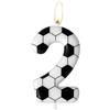 AYBUY 2° Candele di Compleanno, 2°Candele a Forma di Numero di Calcio | Candele di Compleanno a Tema Calcio, Adatto per Compleanni, Matrimoni, Anniversari e Altre Celebrazioni