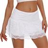 Eisnnu Donna Pizzo Mini Gonna Y2K Floreale Pizzo Elastico Vita Stratificato Arruffato Una Linea Gonna Corta per out Streetwear, Club, Party