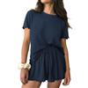Ekouaer Pigiama Donna a Maniche Corte Estate Pigiama in Maglia Comodo Casual Set Pigiama 2 Pezzi