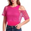 AYBUY Costume Anni 80 anni 90 Donna, Abbigliamento Discoteca 1980s | Costumi accessorio Anni '80 Neon Maglietta Rete, Magliette Fluo Top Canotta Donna Estiva per Carnevale Cosplay