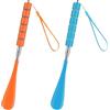AYBUY Calzascarpe Lungo, Telescopico Calzascarpe, 2 Pezzi Calzascarpe lungo plastica, Telescopico 28,5-70,5 cm per uomini, donne, bambini, anziani(Arancione + Blu)