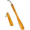 AYBUY Calzascarpe di legno, Shoe Horn Wood Stabile Comodo e Ergonomico con corda per appenderlo, calzascarpe lungo per tacchi stivali scarpe da ginnastica per Uomo Donna Bambini