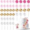 URAQT Palline Sfera Cake Topper, 45 Pz Mini Palloncino per Torta, Ball Cupcake Perle Balls Inserto, per Anniversario Festa di Compleanno Baby Shower (A)