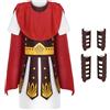 AYBUY Romano Medievale Costumi Bambini, Costume da Guerriero da Cavaliere con Tunica Mantello Accessori, Costume Carnevale Romano per Festa in Maschera, Halloween