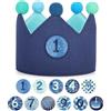 URAQT Cappellini Compleanno Bambini, corona reversibile compleanno ragazza ragazzo con Numeri Intercambiabili da 0 a 9, Tessuto Cappello da Festa di per Bambini