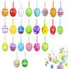 TICKLELY Uova di Pasqua Decorative appese, Set di 24 Uova in PVC con Motivi Colorati, Ideali per Decorazioni pasquali in casa e Giardino, perfette per Bambini e Adulti, Materiali Leggeri e sicuri, co