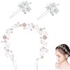 LDBKLGHJ Coroncina Comunione Bambina 40cm, Elegante Accessorio per Bambine con Perle e Fiori, Adatta per Cerimonie, Matrimonio, Festa e Foto, Facile da Indossare, Adatta a Bambine di 3 Anni e più