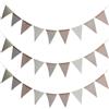 LEIIERUY Bandierine triangolari 12M Beige e Marrone 3 Pezzi con 36 Bandiere in Tessuto Resistente Impermeabile per Feste Giardino Matrimoni Decorazioni