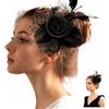 CZAYEFNH Accessori per Capelli da Cerimonia Donna - Cappello Elegante per Feste, Cocktail e Matrimonio con Piume e Tulle Raffinato