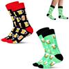 KUBDPQOR Calze Birra Set 2 Paia Sport Calzini Idee Regalo Uomo Regali Divertenti Amica Cotone Calze con Design Unico e colorato per Adulti Comfort Resistenza e Stile Perfette per Oktoberfest