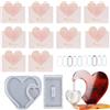 LDBKLGHJ Stampi in Silicone per Resina Fai da Te con Cuori 3D e Coniglio Pasquale + Base + Perline + 10 Biglietti augurali Arancioni, Kit Decorazioni Creative per Regali e Decorazioni casa