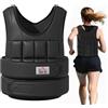 HOMCOM Giubbotto Zavorrato da 10/20 kg Unisex, 60x50 cm | Gilet Zavorrato, 38 Pesi Singoli, Chiusure a Strappo, in Tessuto Oxford Traspirante e Sabbia Metallica