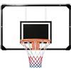 SPORTNOW Canestro Basket Esterno a Parete 113x73 cm Cerchio Ø45 cm Nero | Tabellone Basket Esterno Infrangibile, Rete, per Interno Adulti