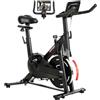 SPORTNOW Cyclette da Casa con Resistenza Magnetica 0-100% Regolabile | Cyclette per Casa, Silenziosa, Sella e Manubri Regolabili, Volano da 6 kg, Schermo LCD, Supporto per Tablet, Ruote, Max 120kg