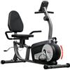 HOMCOM Cyclette da Casa Orizzontale 8 Livelli di Resistenza Grigio | Recumbent, Monitor LCD, Frequenza Cardiaca, Seduta Regolabile, Ruote, Home Gym Casa