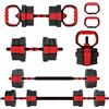 SPORTNOW Set Pesi da Palestra 6 in 1, 20/25/30kg Totali, Plastica e Sabbia | Set Manubri Regolabili, Utilizzabile come Kettlebell, Manubri, Bilanciere, Supporto per Flessioni, Allenamento a Casa