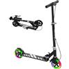 AIYAPLAY Monopattino per Bambini 3-8 Anni Pieghevole Ruote Luminose | Altezza Regolabile, Scooter per Bambini in Metallo, con Freno Posteriore e Cavalletto