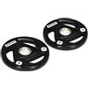 SPORTNOW 2x5-20kg Set di 2 Dischi Pesi in Acciaio Foro Ø5cm per Bilanciere | Rivestimento in Gomma, Impugnature per Uso Manuale