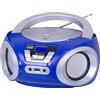 Trevi CMP 544 BT Stereo Portatile Wireless con Lettore CD, USB, AUX-IN, Boombox Compatto con Display LCD Retroilluminato e Doppia Alimentazione Rete/Batteria, Bianco