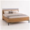 Composad | Letto Matrimoniale della Linea Linea Sposami per Materasso 160x200 cm, Letto Moderno, Letto 2 Piazze, (LxAxP): 206,2x93,6x165,8 cm, Rovere Mielato e Grigio Cashmere Laccato