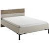 Composad | Letto 1 Piazza e Mezza della Linea BRAVO per Cameretta, Letto moderno per bambini e ragazzi, (LxAxP): 125,8x93,5x206,2 cm, Grigio Cashmere Topmatt e Strippedwood, Made In italy