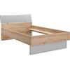 Composad | Letto della Linea LAFABRICA, Letto Una Piazza e Mezza, Spazio per Cassettoni (non inclusi), (LxAxP) 127,40x91,10x215 cm, Colore Rovere Oak Mielato e Grigio Laccato, Made in Italy
