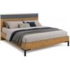 Composad | Letto King Size della Linea Linea Sposami, Letto Grande, Letto Moderno Largo, Struttura Letto, (LxAxP): 185,8x93,6x206,2 cm, Rovere Mielato e Grigio Titanio Laccato