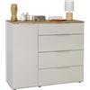 Composad | Base Multiuso della Linea Macchiato Teen con 1 Anta e 4 Cassetti, Per Cameretta, Mobile Contenitore (LxAxP): 103,2x88,5x35,5 cm, Grigio Cashmere laccato e Rovere chiaro