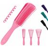 PINDAV Spazzola Districante per Capelli Ricci e Lisci, Spazzola Scioglinodi per Capelli Bagnati o Asciutti, ROSA