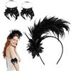 YDNURSCT Fascia per capelli donna con piume nere - Accessori Capelli eleganti, perfetti per il Moulin Rouge, Halloween e altri eventi speciali