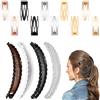 LEIIERUY Set Fermagli Banana Pettini 14 Pezzi: Clip a Banana Retrò + Fermagli Metallici a Scatto per Capelli Donna e Ragazze, Presa Forte, Ideali per Acconciature Quotidiane Eleganti
