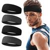 URAQT Fasce per Capelli, 4 Fascia Elastica per Capelli Headband Unisex | Sport Fascia per Capelli Fascia Sportiva Antiscivolo per Sport, Yoga, Pulizia del Viso, Fitness, Ciclismo