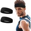 URAQT Fasce per Capelli, 2 Fascia Elastica per Capelli Nera Headband Unisex | Sport Fascia per Capelli Fascia Sportiva Antiscivolo per Sport, Yoga, Pulizia del Viso, Fitness, Ciclismo