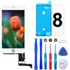 Brinonac Display per iPhone 8/Se 2020 Bianco 4,7" Schermo Sostituzione Digitizer | Schermo LCD HD, 3D Touch sensibile, robusto duraturo, kit riparazione, vetro protettivo, guarnizione per schermo cellulare