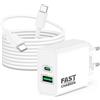ARCCRA 45W 2-Porto USB C Rapido Caricatore per Google Pixel 11/10/9 Pro XL Fold | Accessori Caricabatterie Presa Rapida Alimentatore USBC USB-A con Cavo Tipo-C 2M per 9a/8/8a/8 Pro, 7/7a/7Pro, 6/5/4/3