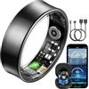 BANLVS 2026 Smart Ring Uomo Donna, Anello Intelligente Fitness con 24H HRV Frequenza Cardiaca SpO2, 176 Sport, Impermeabile IP68, APP Nessun Abbonamento Android iOS, Nero, 60mm(9)