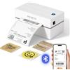 MUNBYN Stampante Etichette Adesive Bluetooth, Spedizione 4x6, 130B, Bianco | Compatibile Con iOS/Android/Win/Mac, 203DPI, 40-110mm, Senza Inchiostro, 25 Fogli Inclusi, Per Pacchi, Corrieri E Magazzino