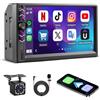 BLRMIMG Autoradio 2 DIN Carplay Wireless e Android Auto, Stereo Auto 7 Pollici HD Touch Screen con Bluetooth, Vivavoce, Mirror Link, Telecamera Posteriore, FM Radio, EQ, Type-C, USB, Microfono, SWC