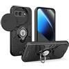 TAUYN Custodia per Google Pixel 10a | TPU/PC Antiurto Heavy Duty Armor Bumper Custodie, Lente Spingere Finestra, con Supporto Case Caso - Nero